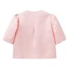 Women's Puff Sleeve Round Neck Top - Elegant Commuting Style, Versatile Five-Point Sleeve Blouse