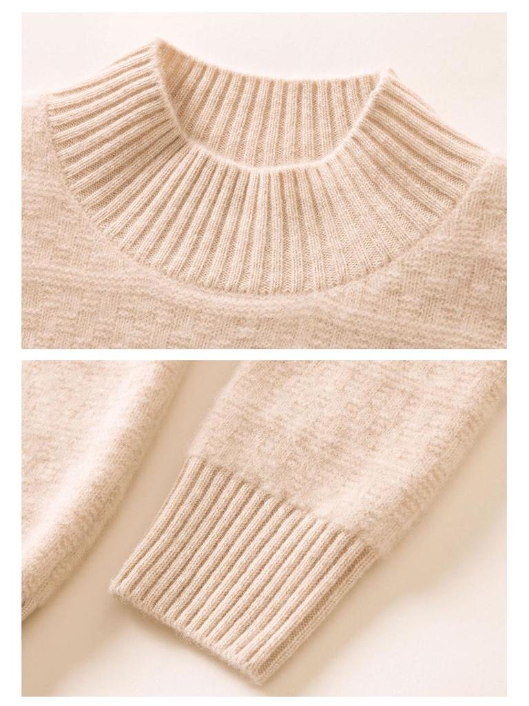Pull en Cachemire à Col Rond pour Femme - Coupe Ample, Pull de Base Automne Hiver