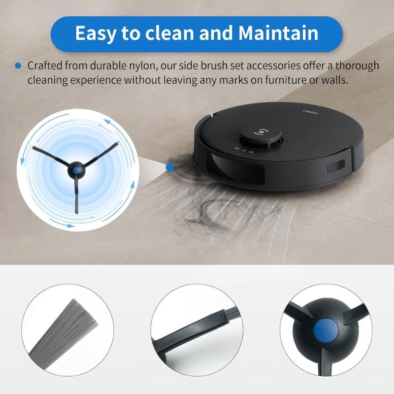 Sweeping Robot Side Brush Sweeping Robot Spare Part Mop Cloth Main Brush Replacement Accessories Plastic Texture
