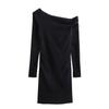 Counter Same Zbzr Autumn New Women Clothes Fashion Personality Temperament Asymmetric Short Dress 5644855