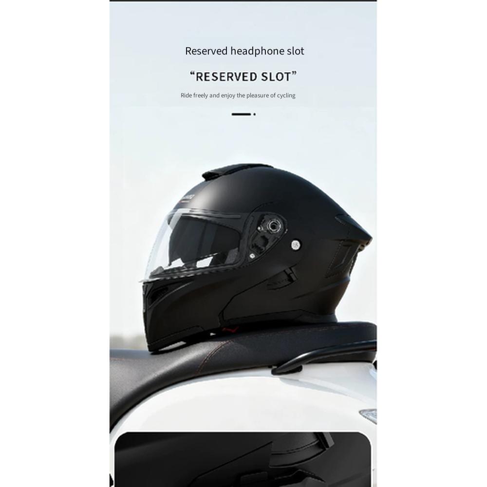 Built In Bluetooth Modular Flip Up Motorcycle Helmet Waterproof Long Battery All Season Safety Helmet for Delivery Riders Commuter Use
