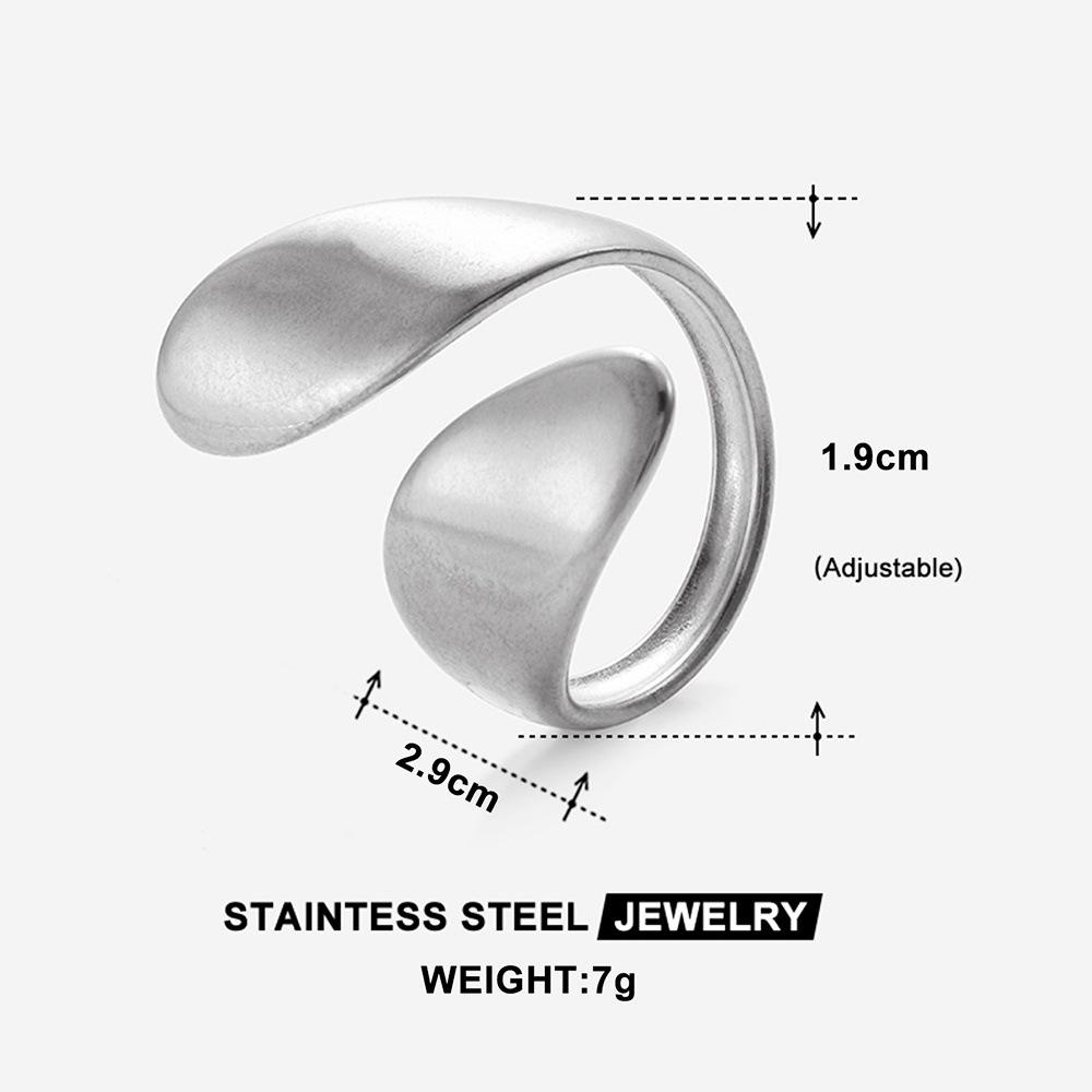 Women s Adjustable Geometric Stainless Steel Ring Set - Personalized and Creative Design