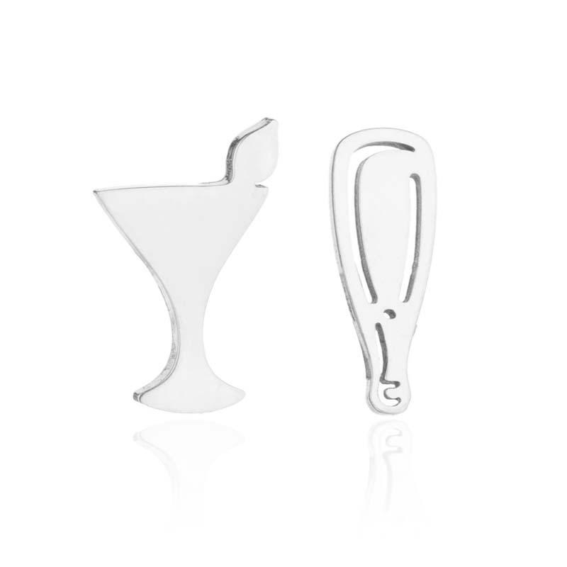 Halloween Geist Kürbis & Weihnachtsbaum Edelstahl Ohrstecker - Asymmetrischer Tierschmuck