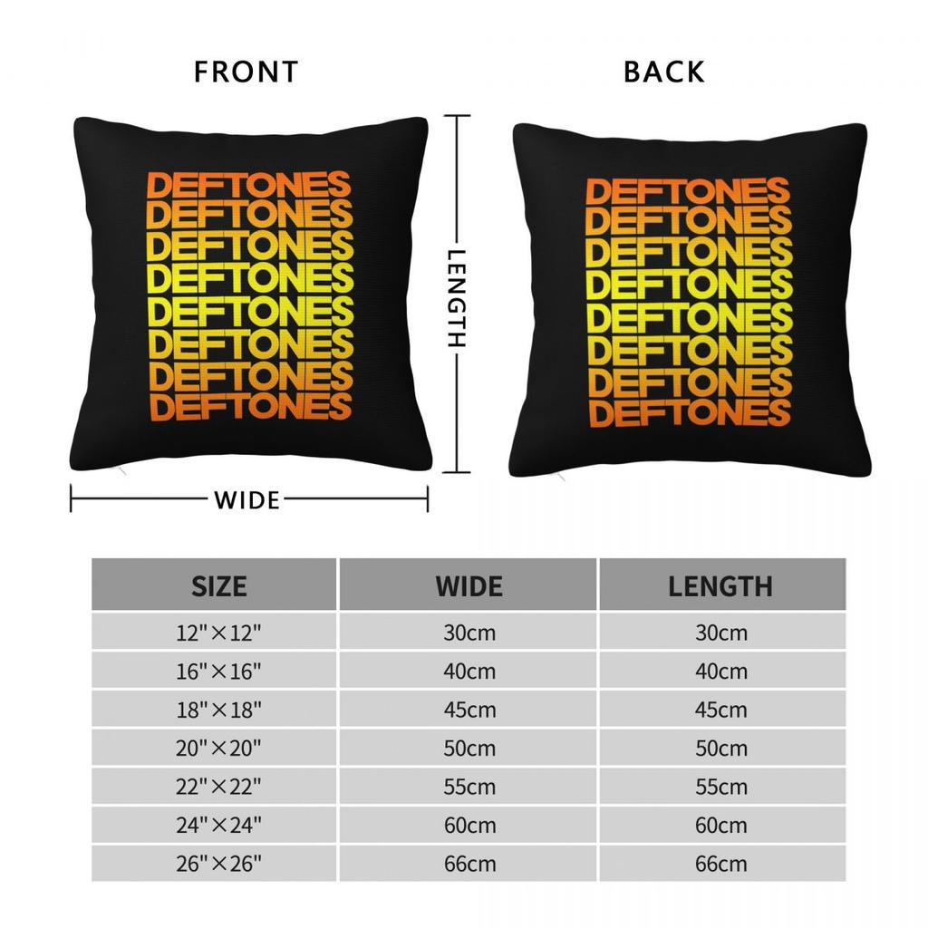 Metal Punk Rock Deftones Square Pillowcase Cushion Cover Pillow Case Throw Pillow Cover for Home Bedroom Car