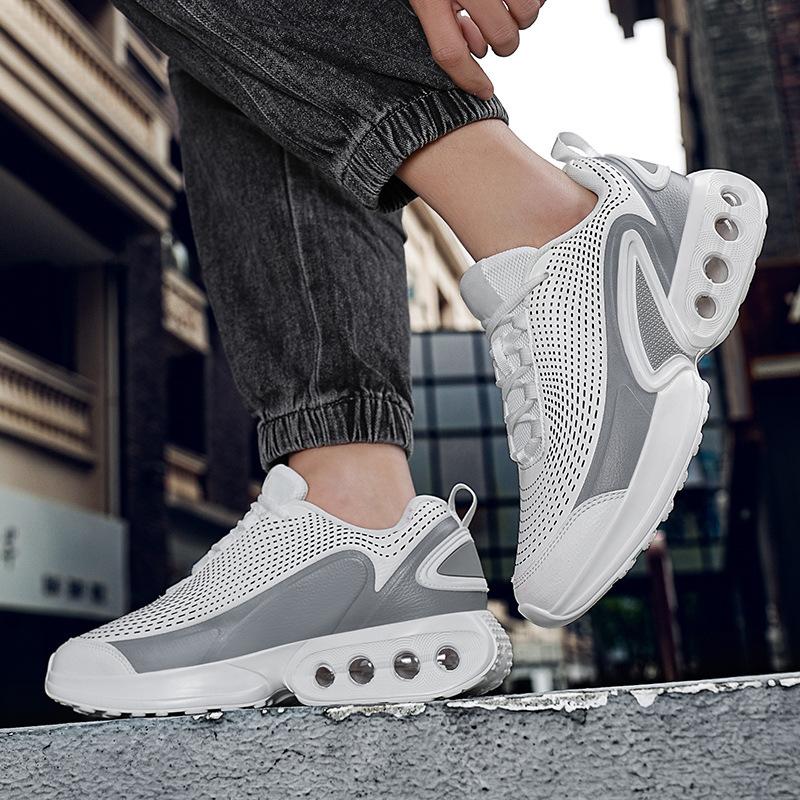 Air Cushion Men's Sports Shoes Leather Surface Spring and Autumn Fashion Running Shoes Trend Hiking Men's Shoes