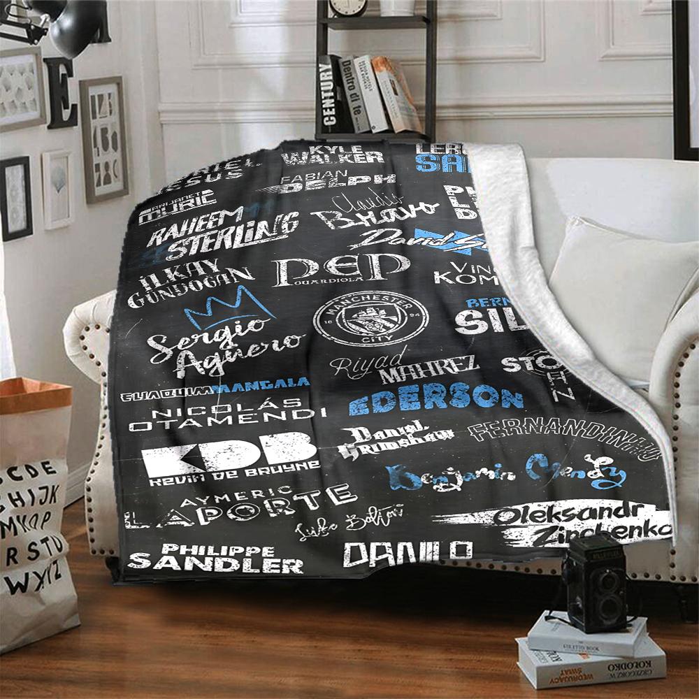 Manchester City Crest Blankets Flannel Printed Breathable Warm Throw Blanket for Home Office Bedspreads 0708a22