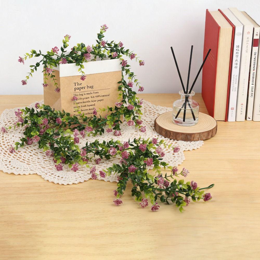 132 Flowers Artificial Eucalyptus Vines Multicolor Multicolor Flower Simulation Plant Garland Leaves Green Photo Props