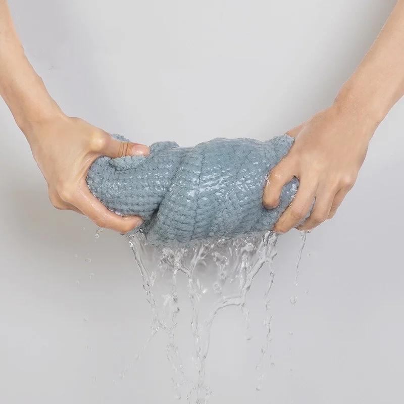 Care Cap with Button Super Absorbent Hair Towel Wrap Fast Drying Hair Wraps Women Bathroom Accessories Microfiber Hair Towel