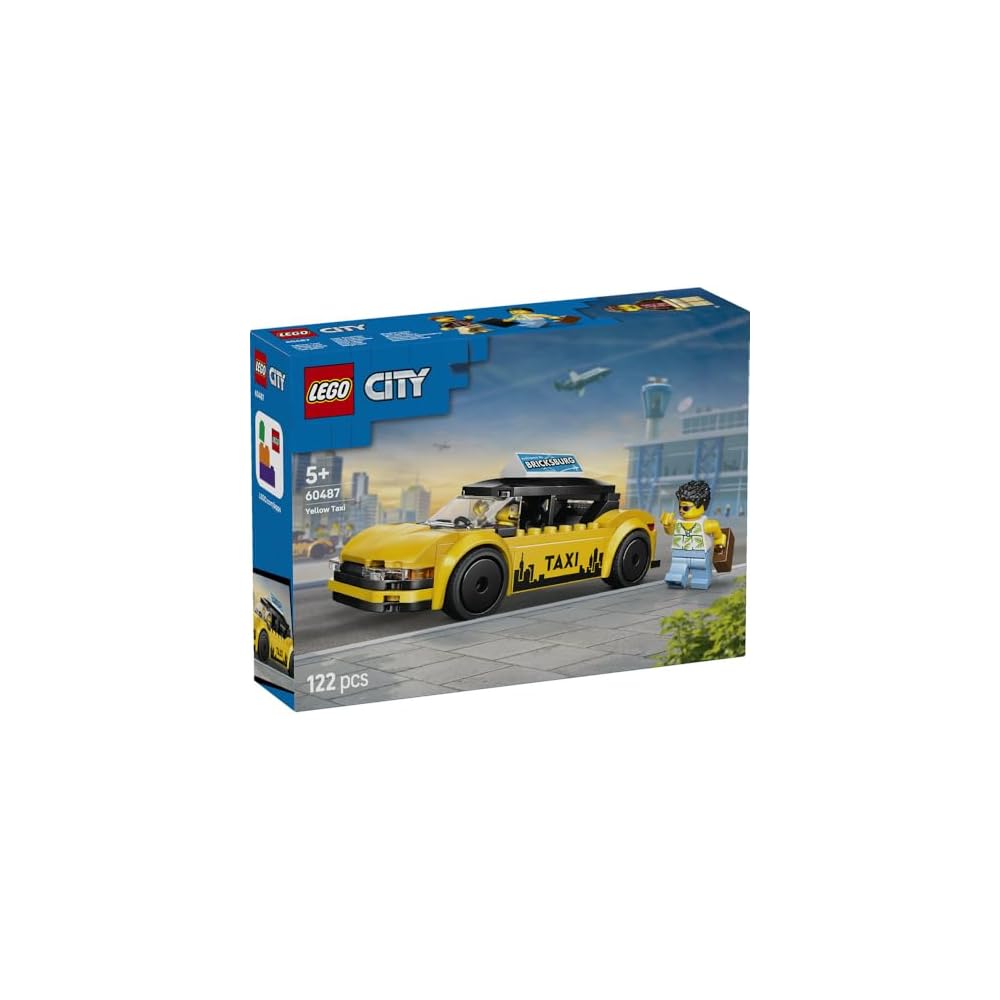 LEGO City Yellow Taxi Toy Building Set for Kids 5-8 Years Old Educational Vehicle Block