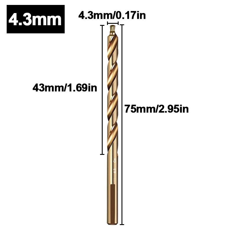Cobalt Step Drill Bit M35 High Speed Steel Straight Shank 3-13mm HSS Twist Bit for Metal Stainless Steel Iron Drilling
