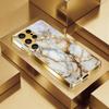 Marble Texture Electroplated Golden Phone Case For Samsung Note 10 20 A06 A07 A12 A13 A14 A15 A16 A17 A22 A23 A25 Glass Cover
