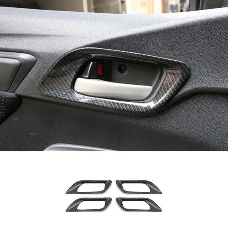 Inner door handle frame trim 4pcs carbon fiber 2014 2015-2020 For Honda Fit Jazz
