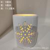 Nordic Ceramic Hollow LED Candle Holder Snowflake White Porcelain Tabletop Christmas Centerpiece For Living Room Home Party Gift