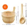 4L Wooden Sauna Barrel with Spoon Set Portable Sauna Room Steaming Bathroom SPA Accessory Tools Leakproof Shower Supplies