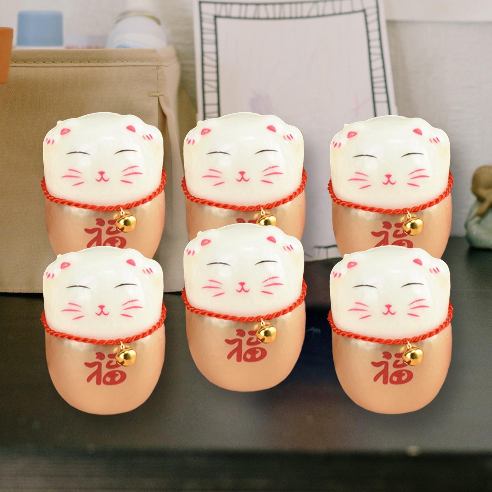 

6 Pieces Cat Figurine Statue Collectible Home Tabletop Living Room Decor Aureate