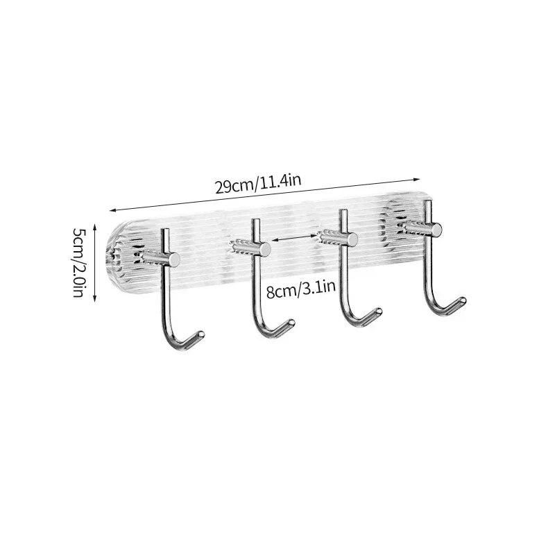 Luxury Bathroom Hooks Gold Silver No Drilling Wall Hanging Hook Self-adhesive Towel Bag Holders Clothes Punch-free Hanger