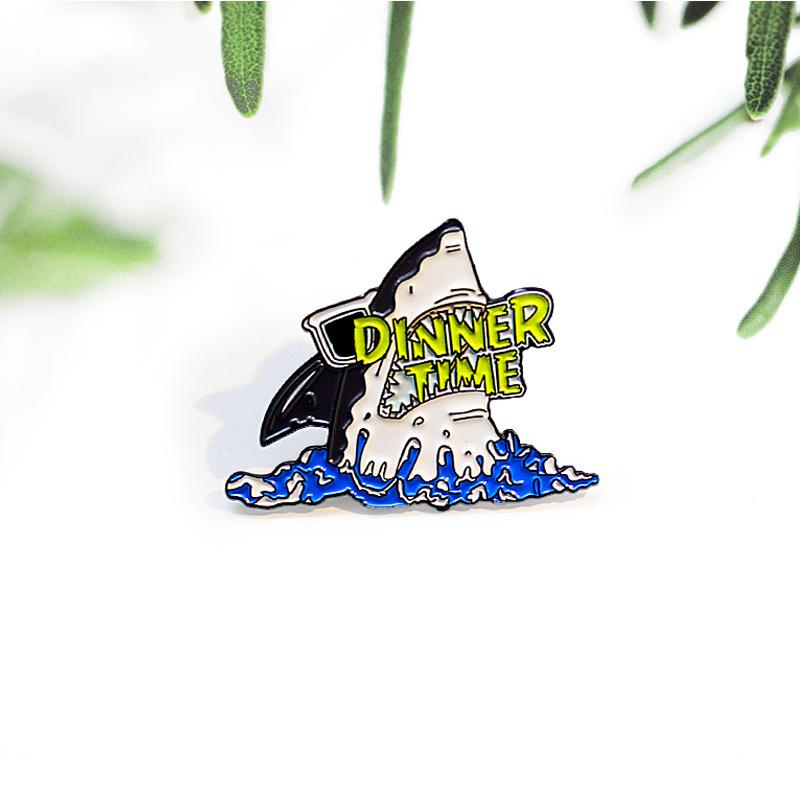 Trendy Ocean Shark with Sunglasses Enamel Pin