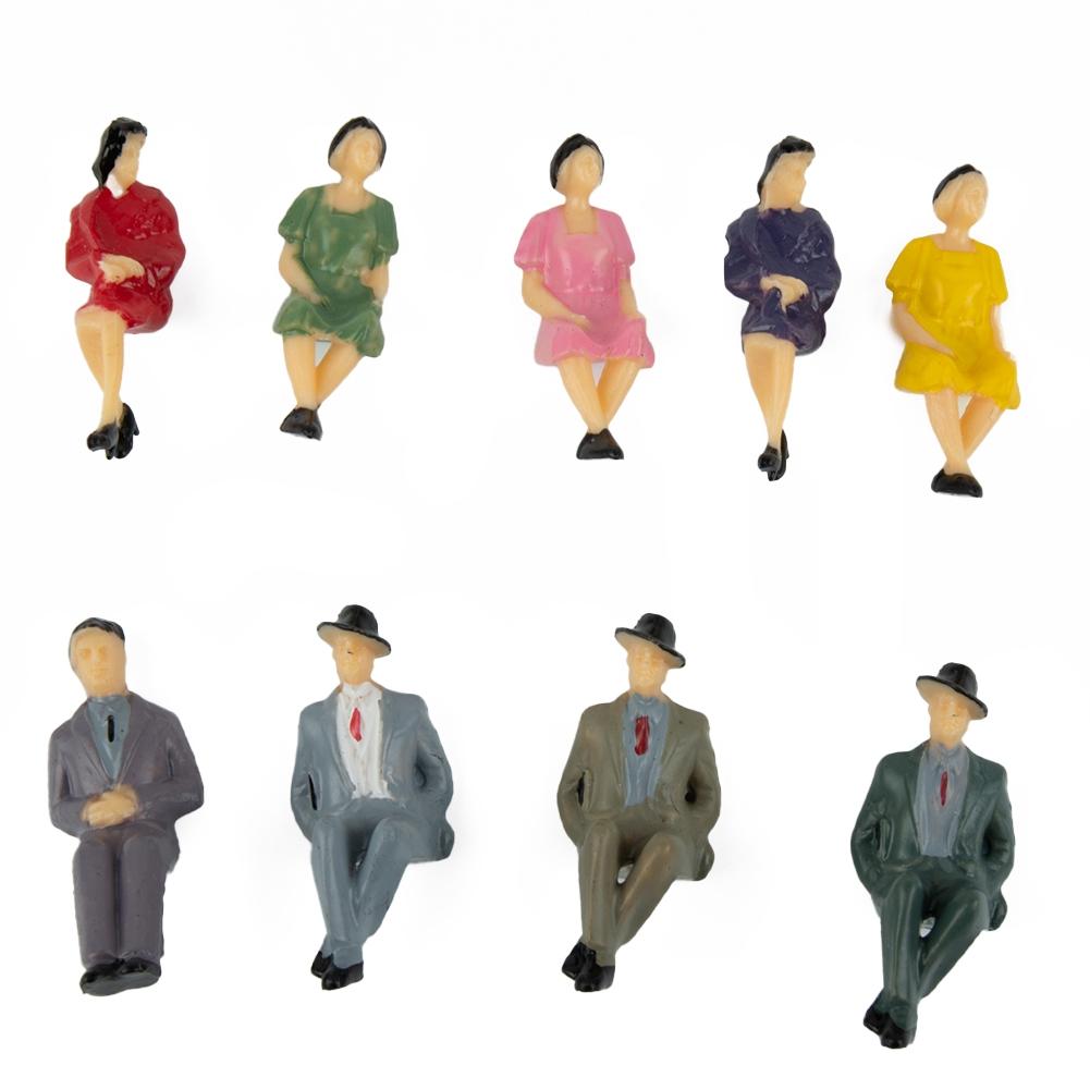 Multicolor Sitting Figures Painted People Sitting 20x44x34 Mm