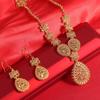 Plated Gold Color Necklace Earring Set Gifts African Bridal Jewelry Sets Dubai Jewelry Sets  Women