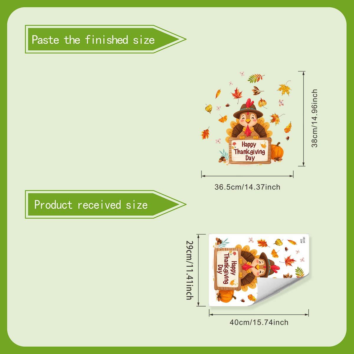 

Оклейка на окно в ретро-стиле с изображением индейки на День Благодарения и теплыми элементами. Самоклеящийся, без остатка.
