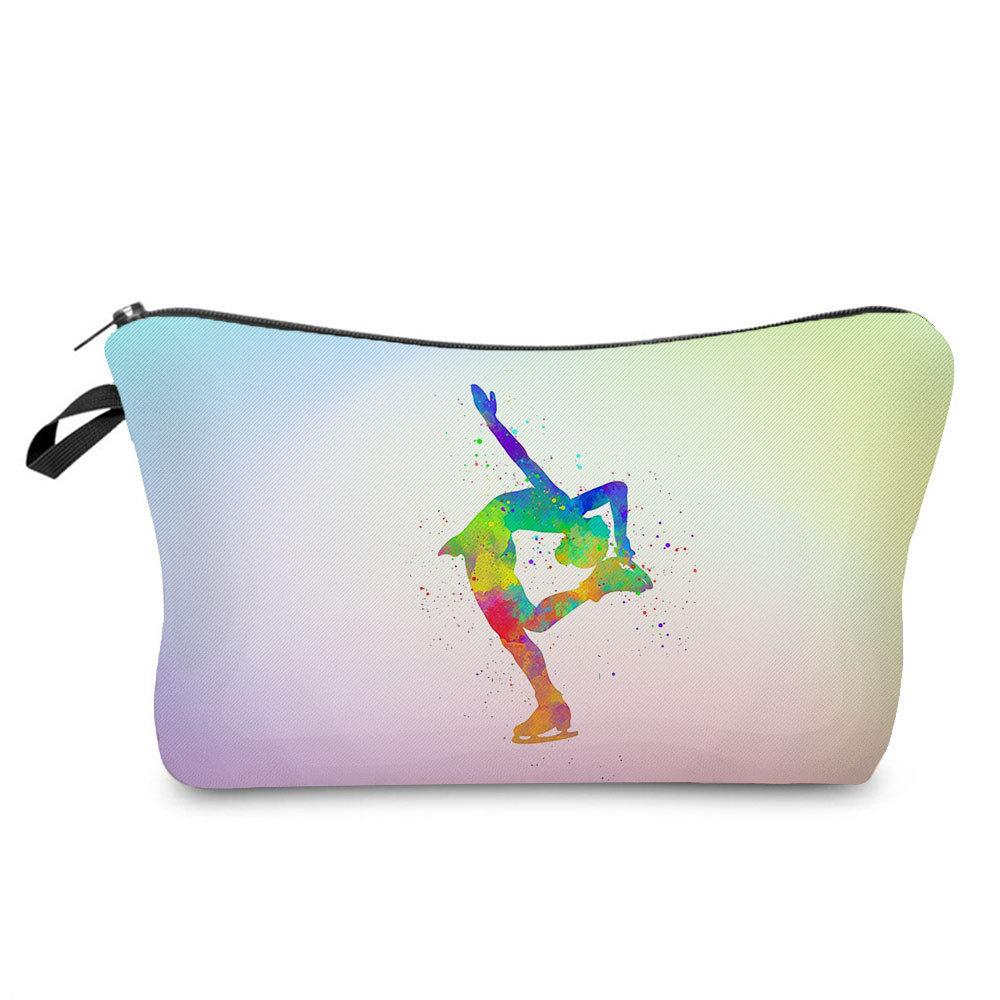 Women Gymnastics Print Cosmetic Bag Toiletries Organize Travel Storage Case  6391 KTB