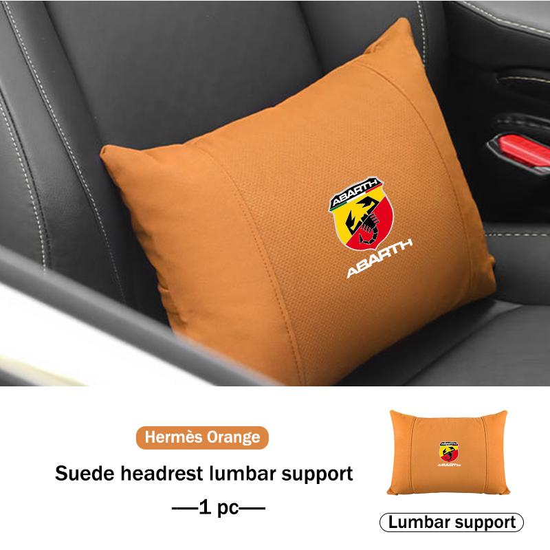 Car Suede Seat Headrest Neck Pillow Soft Cushion Lumbar Support For Abarth Freemont Strada 500x Grande Punto Ducato Stilo Palio
