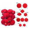 35Pcs Multicolor Flocked Christmas Ball Set Luxury Christmas Home Decoration Short Flocked Balls For Xmas Party Wedding Ornament