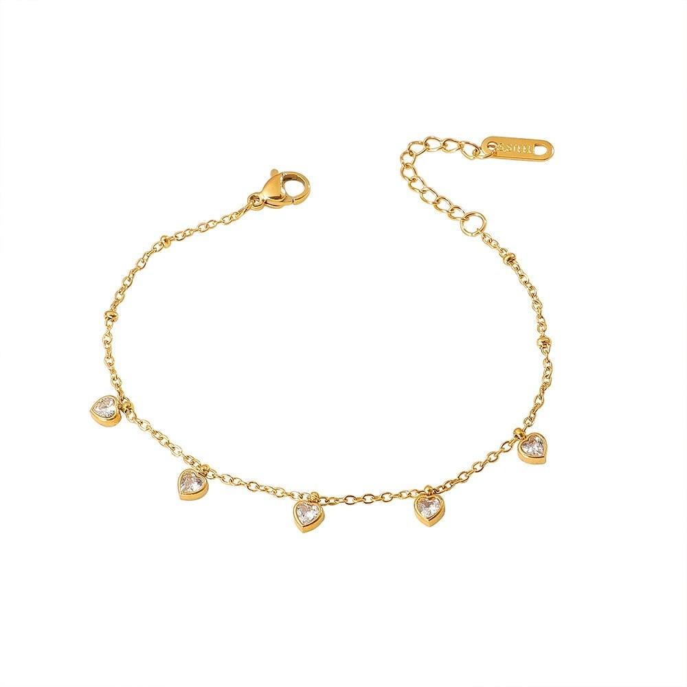 Non Tarnish Love Pendant Bracelets Adjustable Foot Chain Fashion Women's Bracelet  Birthday Gifts