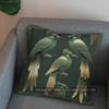 2D Exquisite Green Birds Pattern Throw Pillow Pattern Cushion Cover Suitable For Sofa Bedroom Car Pillow Cover