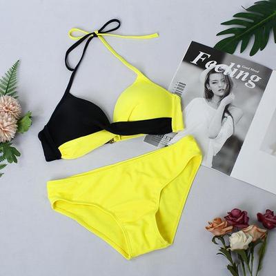 Damen Sexy Split Badeanzug Sommer V-Ausschnitt Bikini Beachwear