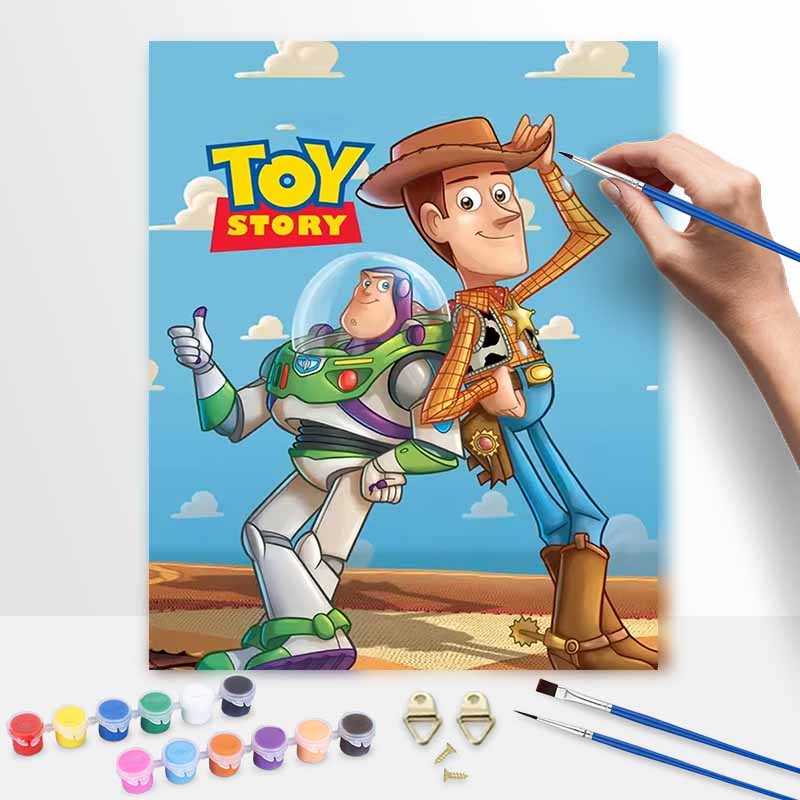 Disney Oil Painting Painting Art Toy Story Woody Buzz Lightyear Handmade Diy Painting Home Decoration Gift