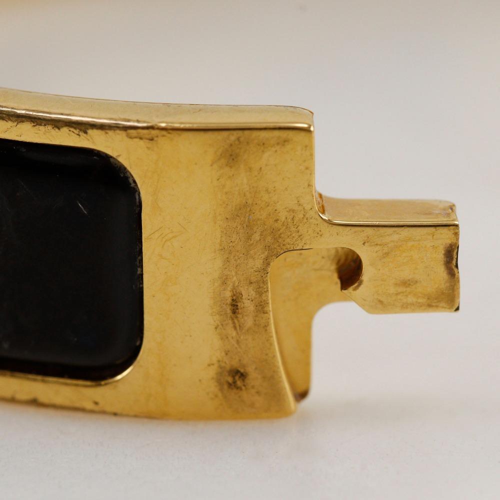 Hermes Click H Bangle Black Plated Gold 34.3g Women Used