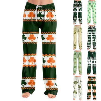 Pantaloni de pijama îmbrăcăminte de noapte casual cu șnur talie elastică pantaloni confortabili drepți yoga largi