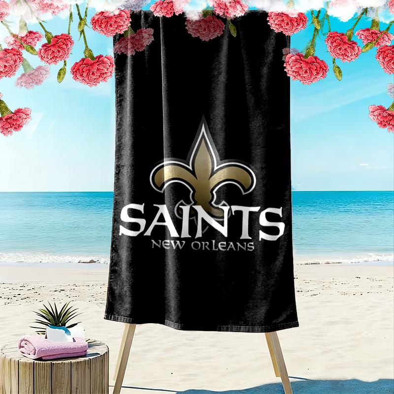 New Orleans Saints Print Beach Towel, Large Soft Quick Dry Towel for Beach Camping Swimming