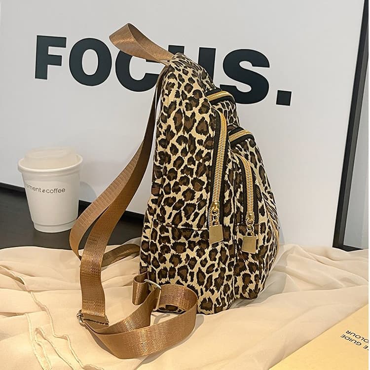 Women's Leopard Print Backpack Tote