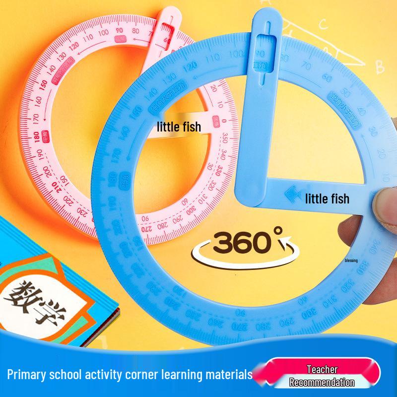 360° drehbare Lehrhilfe: Winkelmesser & Winkelerkennungswerkzeug für Geometrieunterricht der 2. bis 4. Klasse.