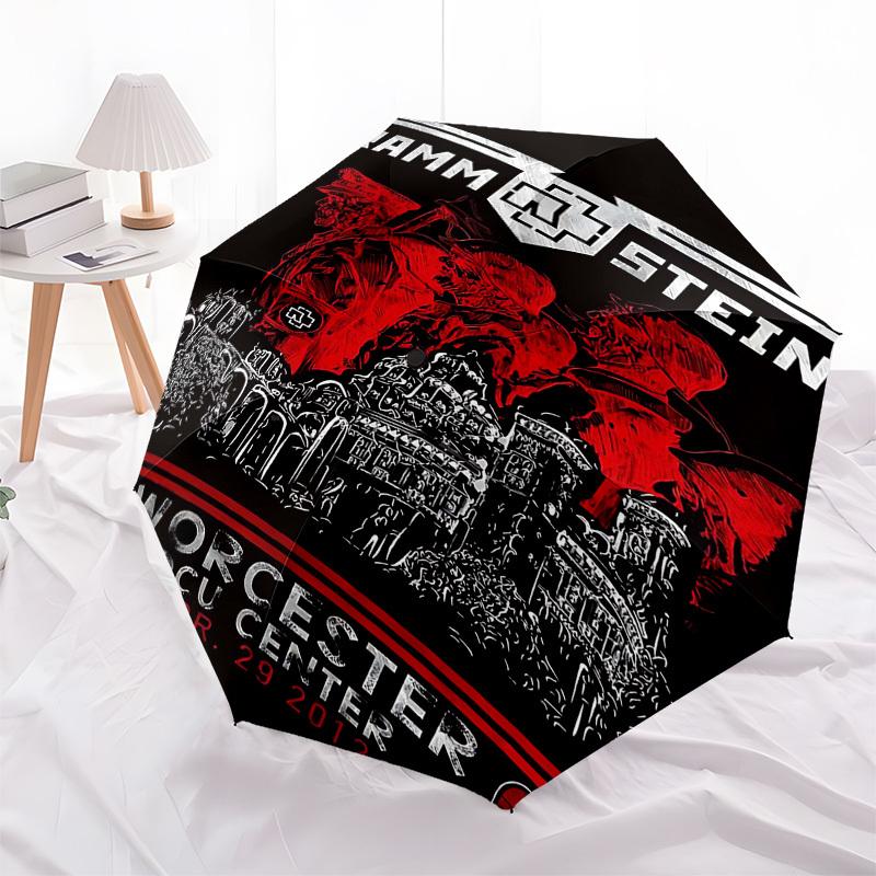 1pc RAMMSTEIN WORCESTER Automatic Open, Windproof, Compact Travel Umbrella, Gift for Birthday, Christmas, Business 93003