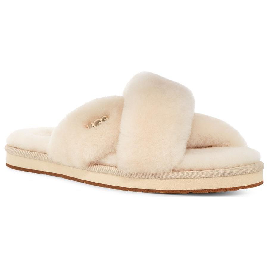 UGG Women's Ayana Fluffy Cross Strap Natural 1138116-NAT