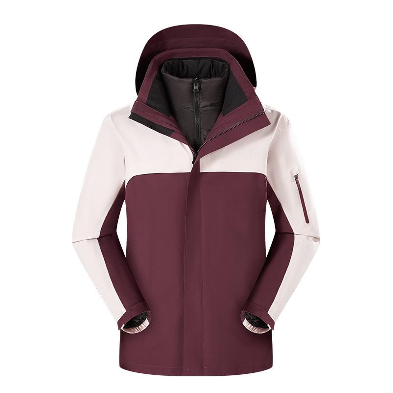 Jacket two-piece set white duck down liner high-end mountaineering suit women's print LOGO