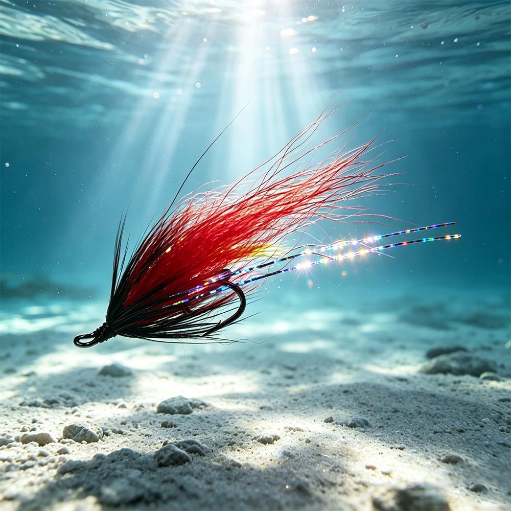 #6 Double Hook Salmon Steelhead Wet Flies, Intruder Style Fox Tail Streamer Fishing Lure, Trout Bass Bait Freshwater & Saltwater
