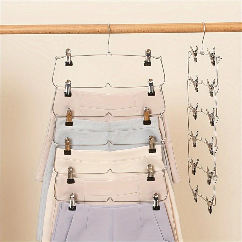 

Foldable Clothes Hangers Space Saving Pants Holder New Metal Clothes Rack Clothing Storage 4 чорний