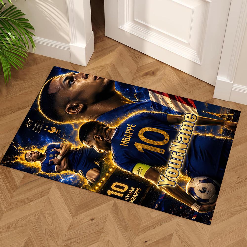 Mbappe Customize Text Area Rug Perfect for Bedrooms Foyer Outdoor Decorate Room Anti-slip Rug Office Home Decor Spiritual Gift