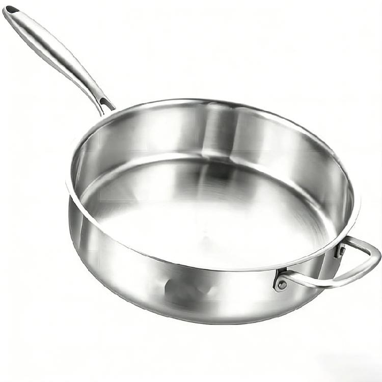 High execution 3 Layer Metal Frying Pan Suitable For Gas And Induction Cooktops