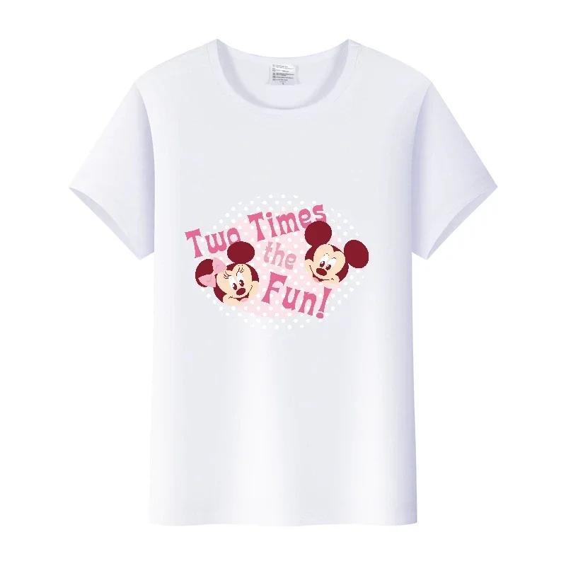 Casual Cartoon Minnie Summer Blouses T-shirt White 2000s Tees Tshirt Mickey Mouse Tops Oversized Clothes Unisex