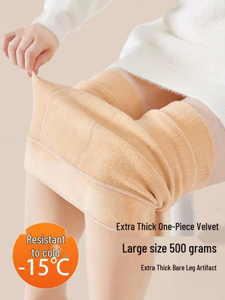 2025 Women's Winter Velvet-Lined Nude Tights - Warm, Natural Feel