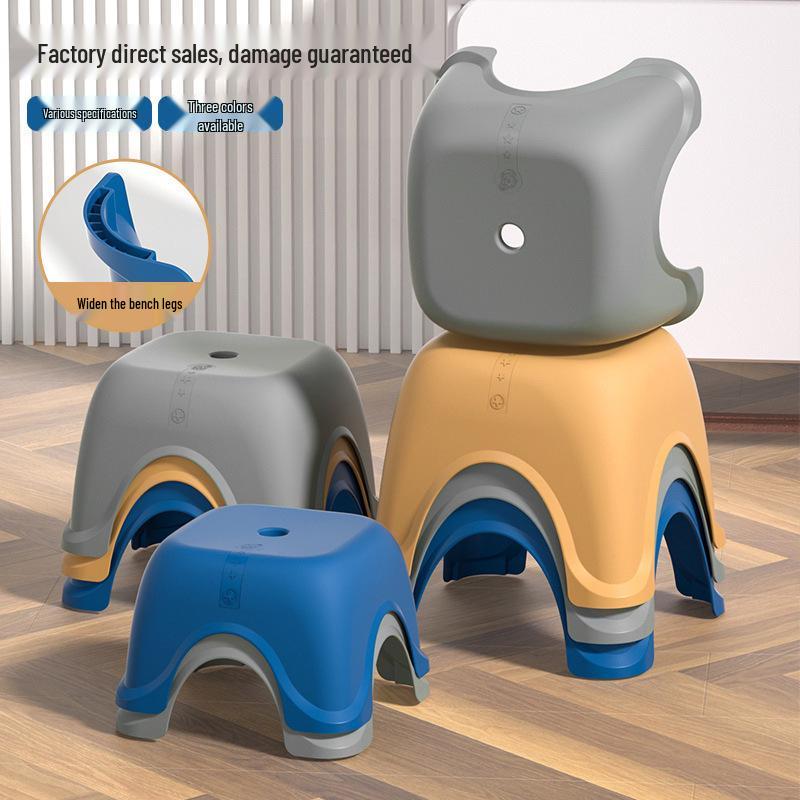 Reinforced Non-Slip Stackable Bathroom Footstool for Baby Bathing with Storage