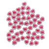 50 Pcs 12mm Heart Resin Rhinestone Flatback Buttons Double Drill Red