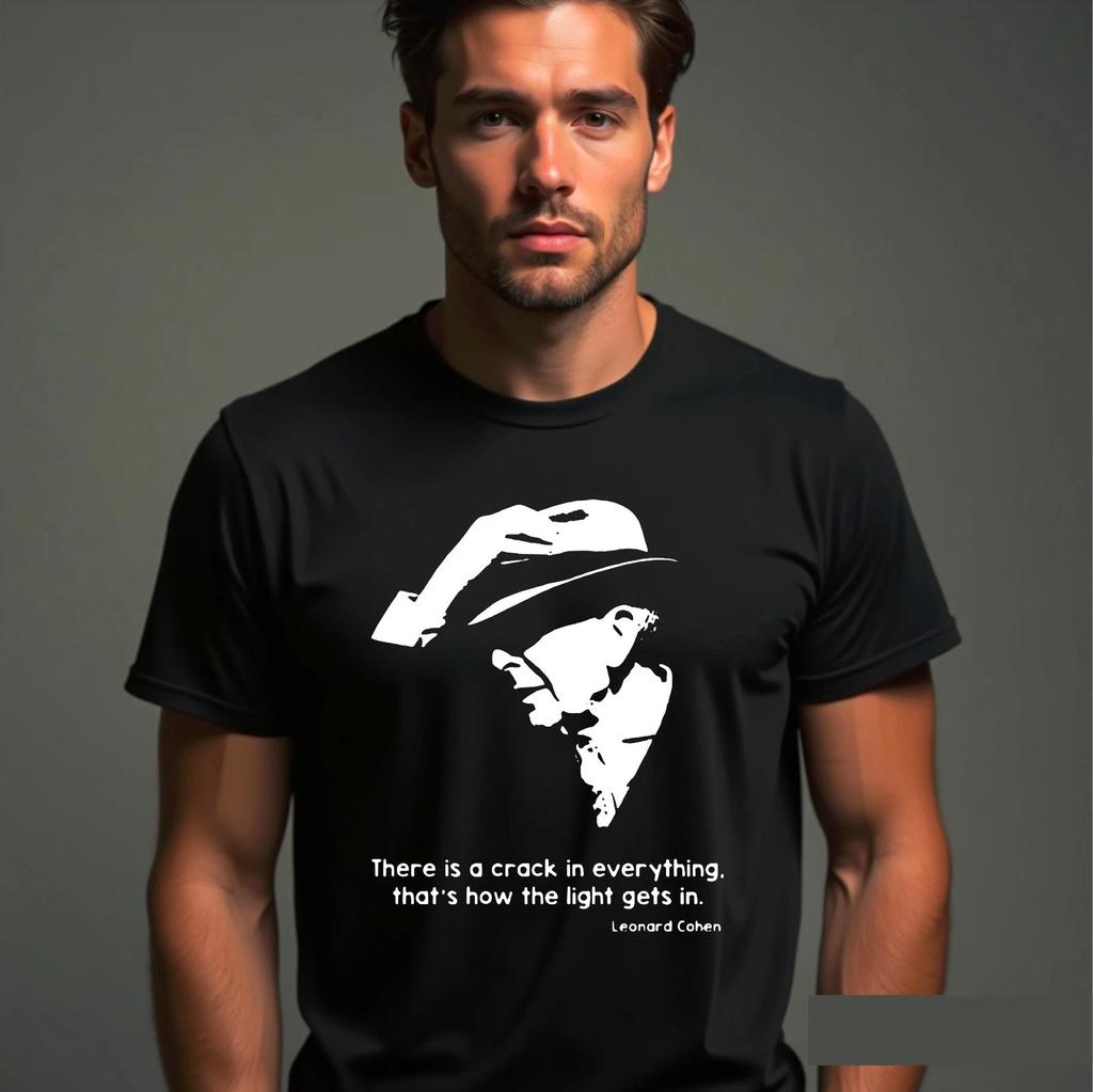 Leonard Cohen T-Shirt There Is A Crack In Everything Thats How The Light Gets In