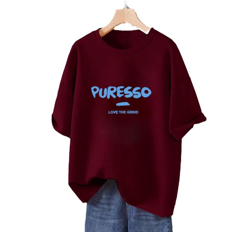 Women's Summer Fashion: 100% Cotton Short-Sleeve T-Shirt - American Design, Versatile for Students