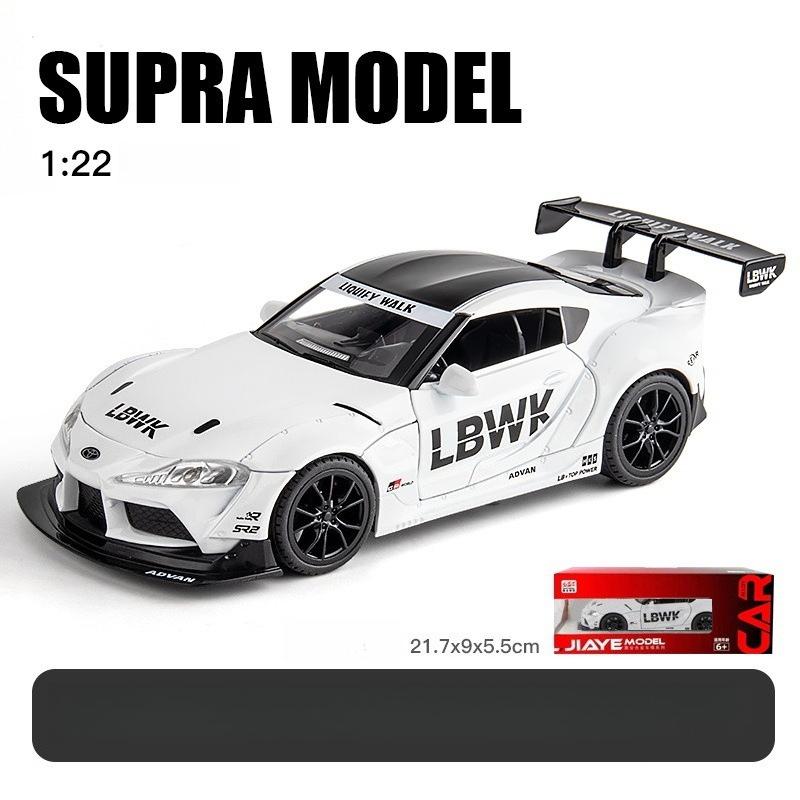 1/22 Maßstab Toyota Supra Legierung Rennwagen Modell Diecast Sound & Licht Auto Shop Ausstellungsdekorationen Sammler Ornamente